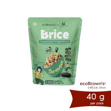 ecoBrown’s Brice Seaweed / Spicy Cheese  Flavoured Wholegrain Rice Puff [40g/ 100g]